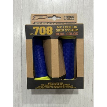 Manopole Progrip Mx Blu/Giallo